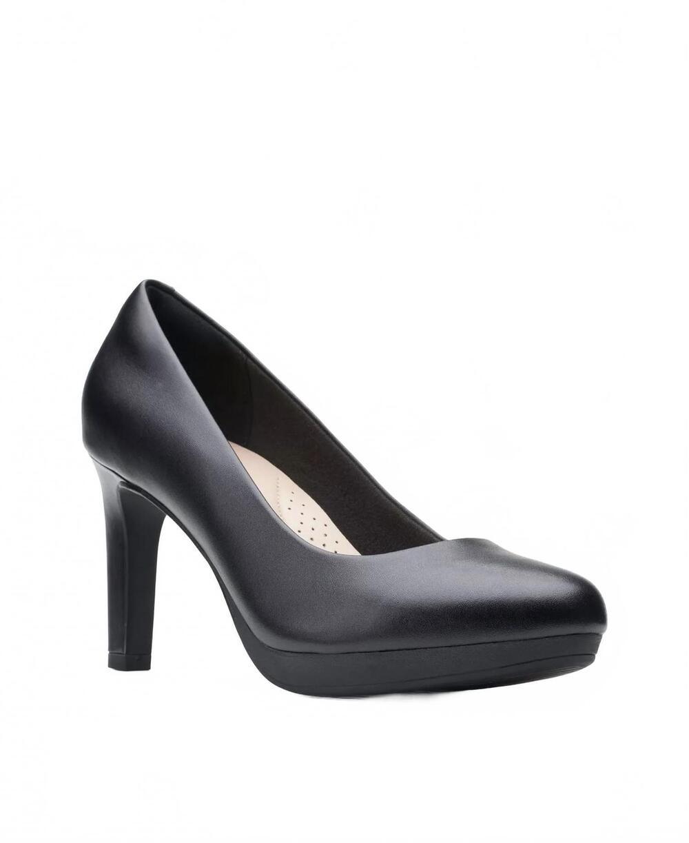 NEW CLARKS women's ambyr joy heel in black leather